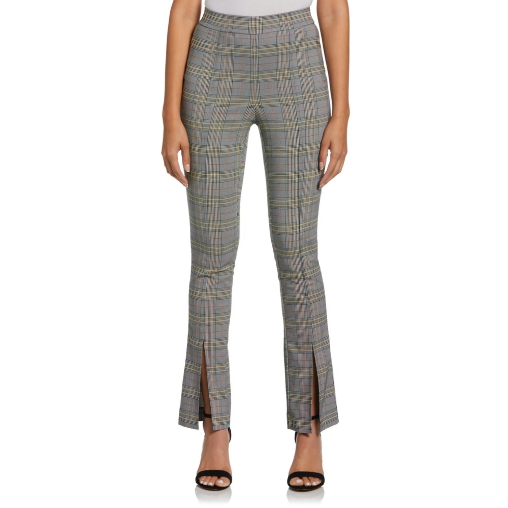 Ella Rafaella Plaid Petite Slit Front Pull On Pants
